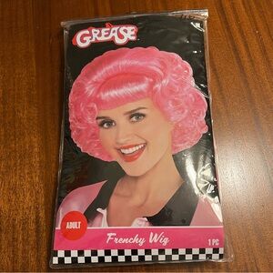 Bright Pink Frenchy Wig - Bubblegum Pink Costume Party Grease Movie Character